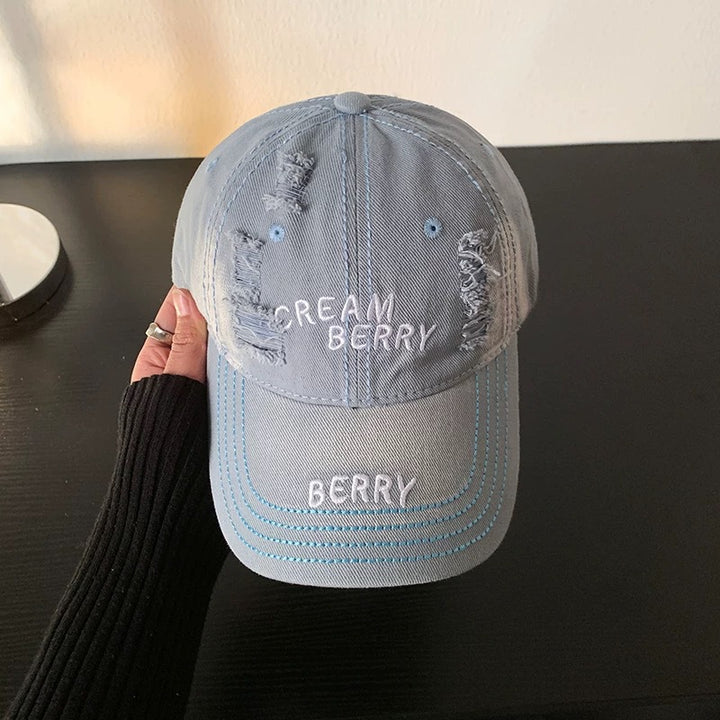 Women's Distressed Denim Baseball Hat Kalsten