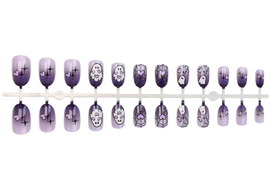 Halloween Artificial Nail Set with Ghost and Spider Designs Kalsten