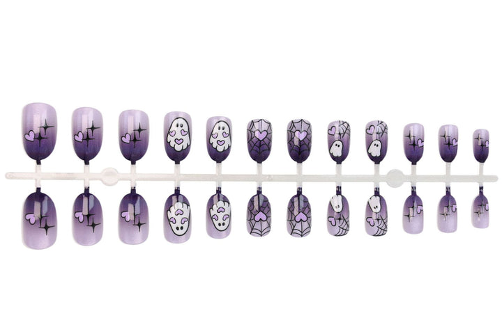 Halloween Artificial Nail Set with Ghost and Spider Designs Kalsten