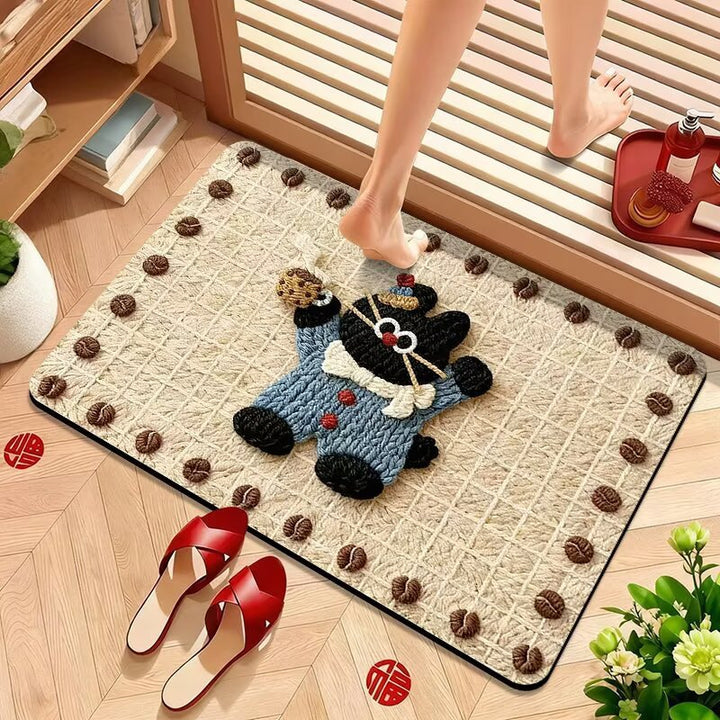 Cute Puppy-Themed Plush Bath Mat Kalsten
