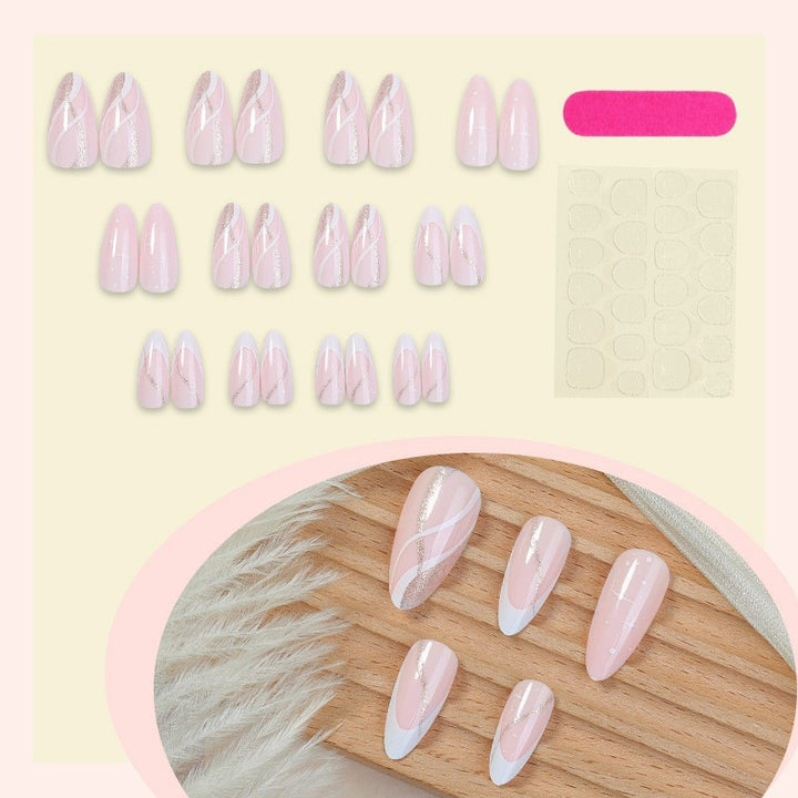 Nail art set with elegant geometric accents Kalsten