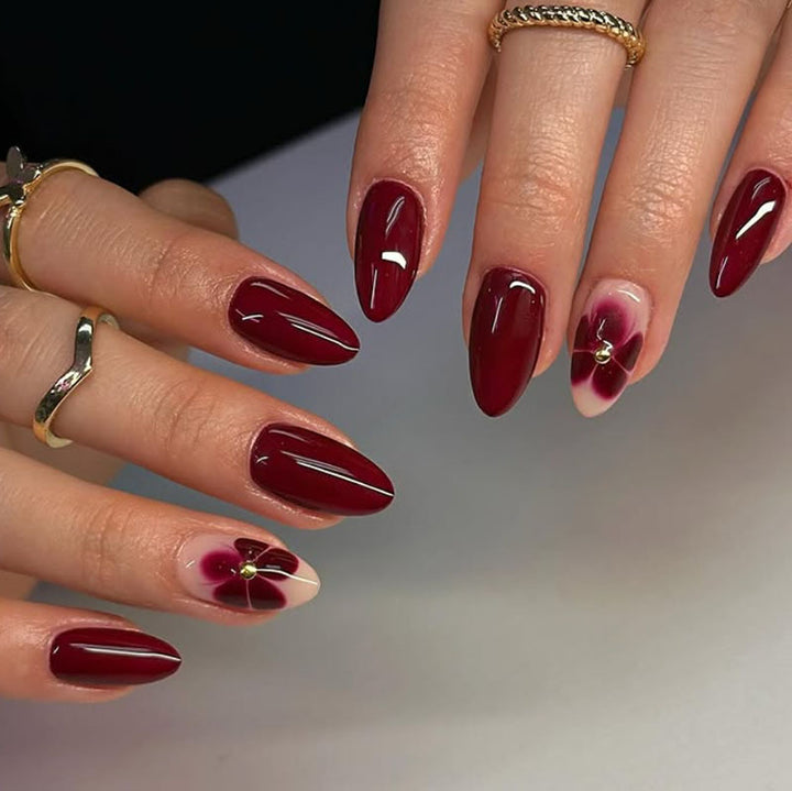 Artistic Floral Stiletto Nail Art