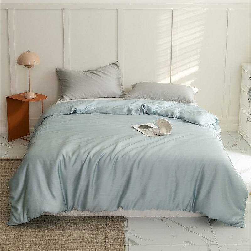 Luxurious Breathable Silk Duvet Cover Set With Hidden Zipper And Wrinkle Resistant Finish