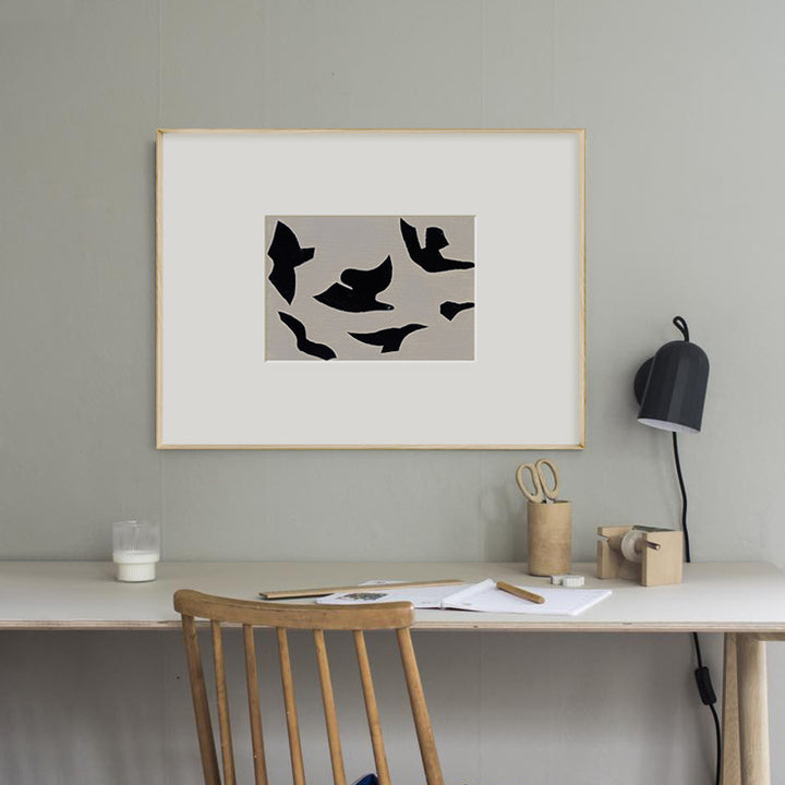Framed Abstract Bird Artwork