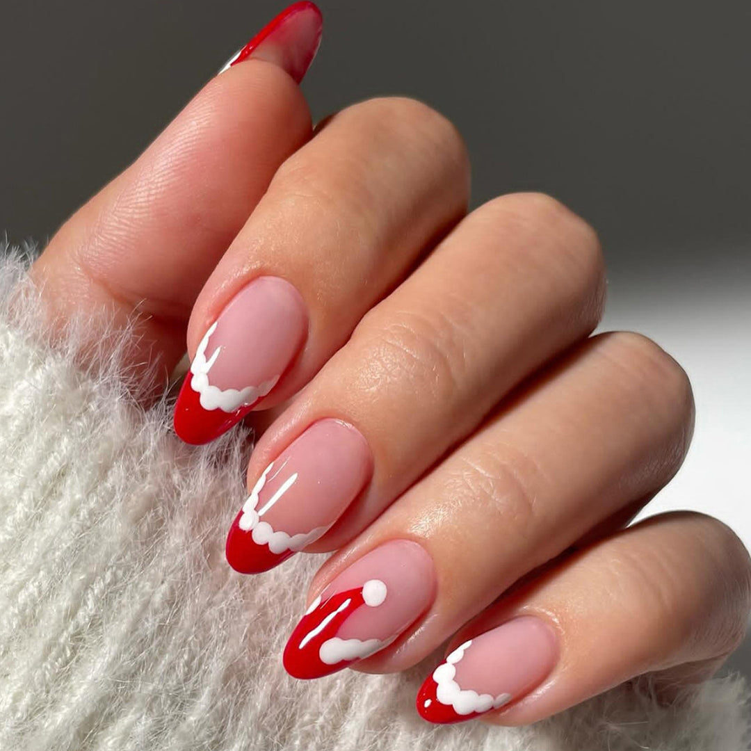 Nail art set with festive Santa motif and glitter accents Kalsten