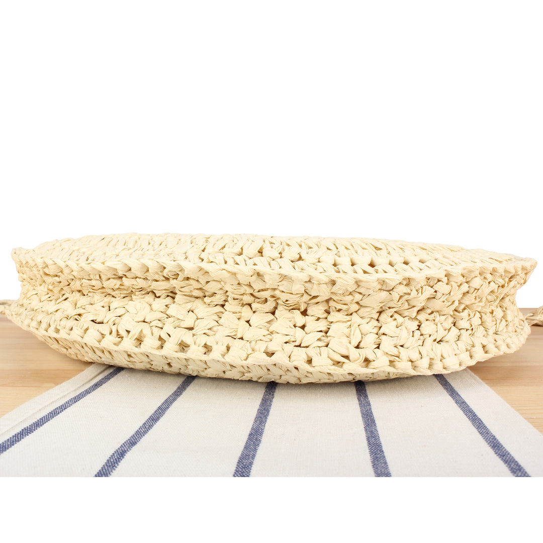 Handbag Made of High-Quality Plant Fiber Weave with Wooden Handle Kalsten