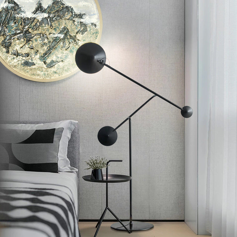 Modern Adjustable Arc Floor Lamp with Dual Spheres