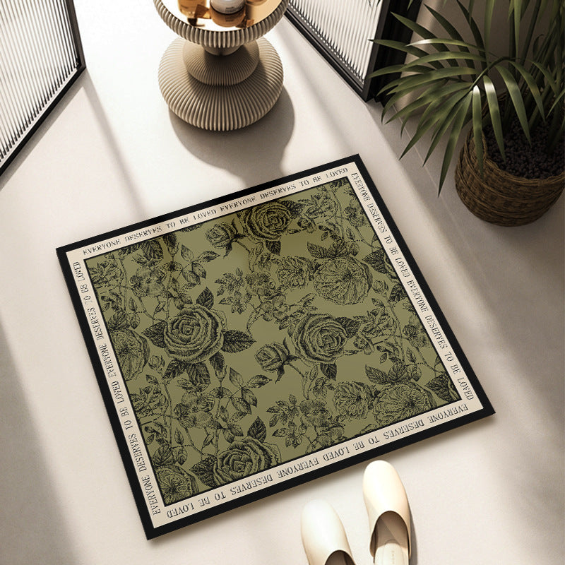 Floral Patterned Decorative Area Mat