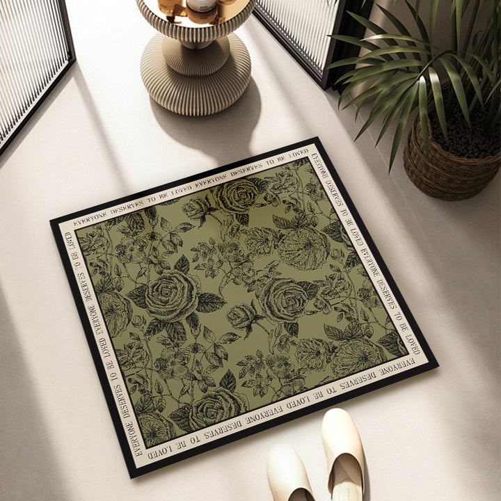 Floral Patterned Decorative Area Mat