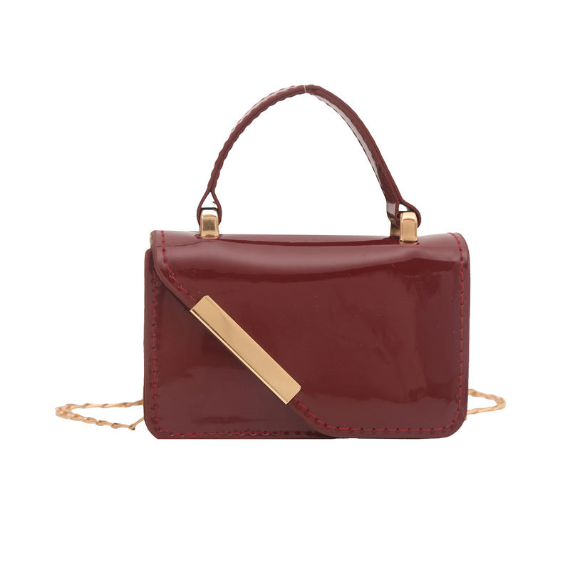Elegant Patent Leather Handheld Bag