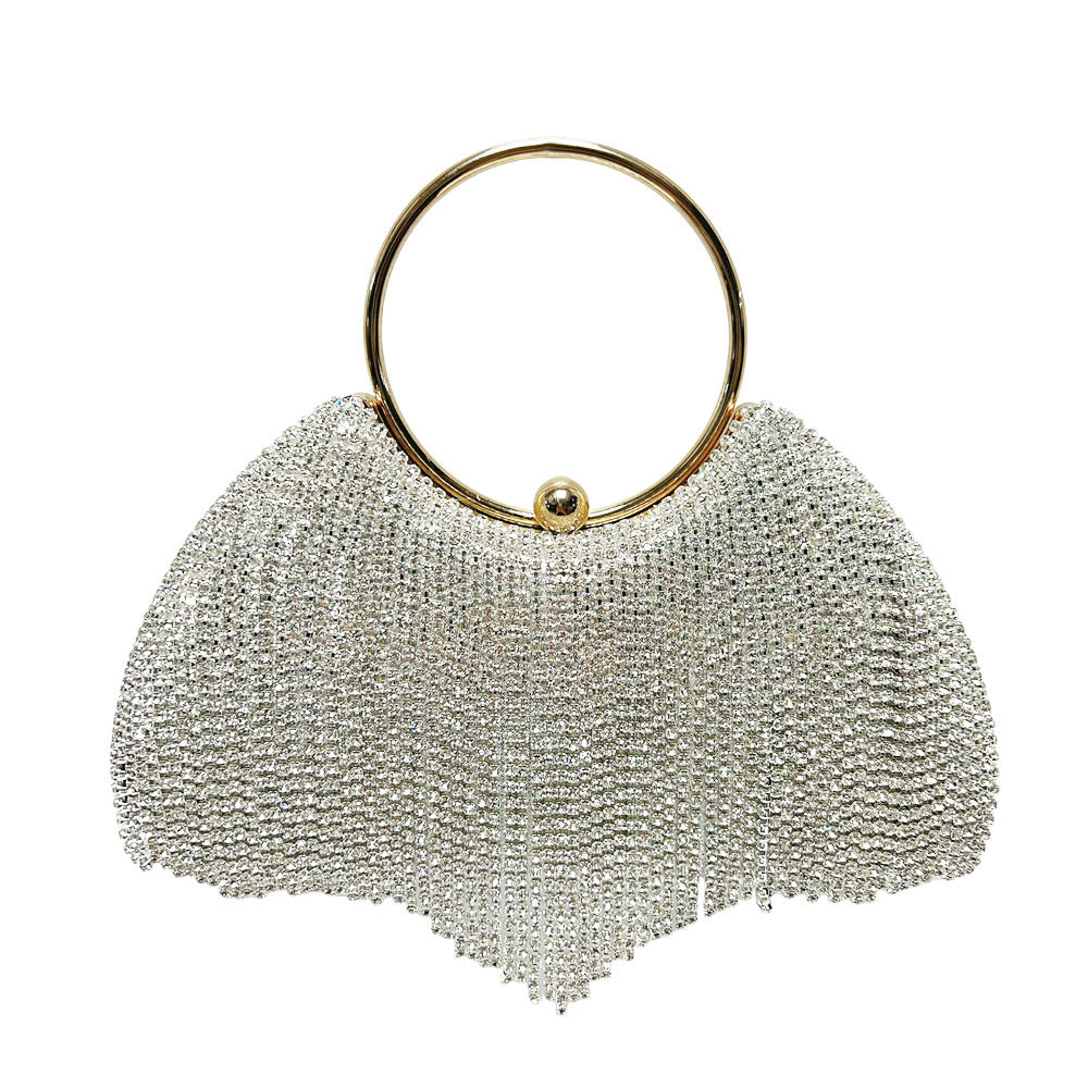 Crystal-Studded Decorative Evening Handbag
