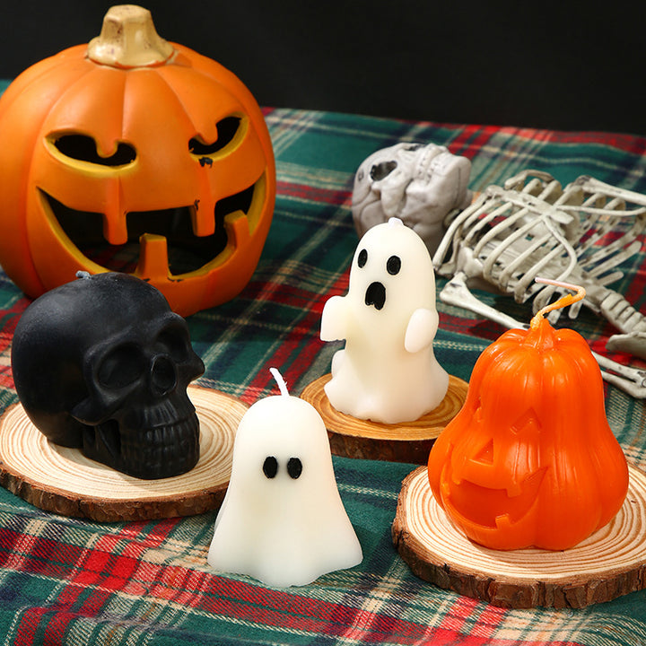 Sculptural Skull-Shaped Decorative Wax Candle