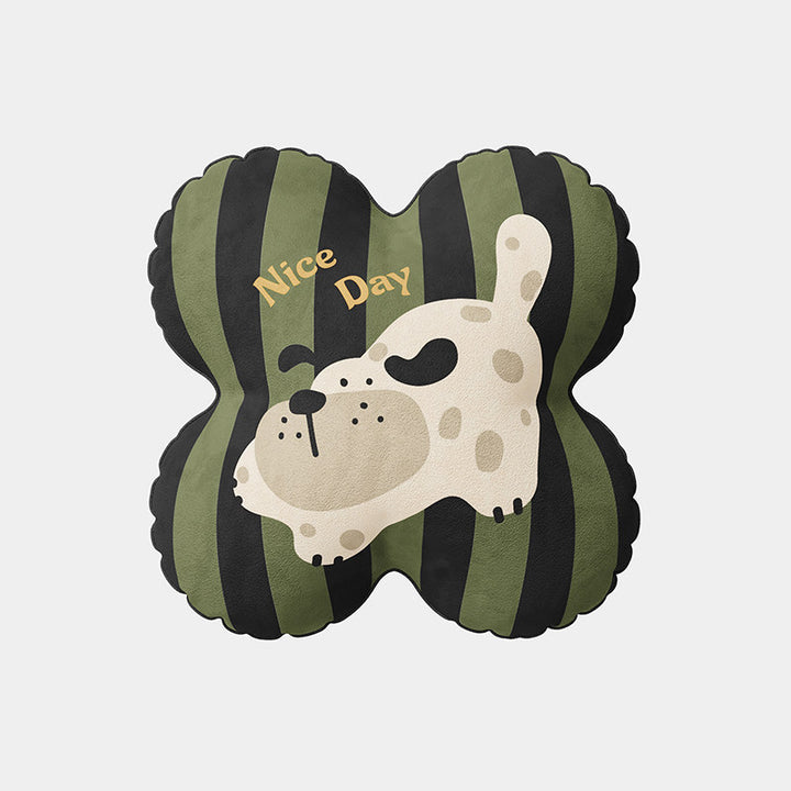 Plush Orthopedic Pet Bed Mat with Cartoon Dog Print