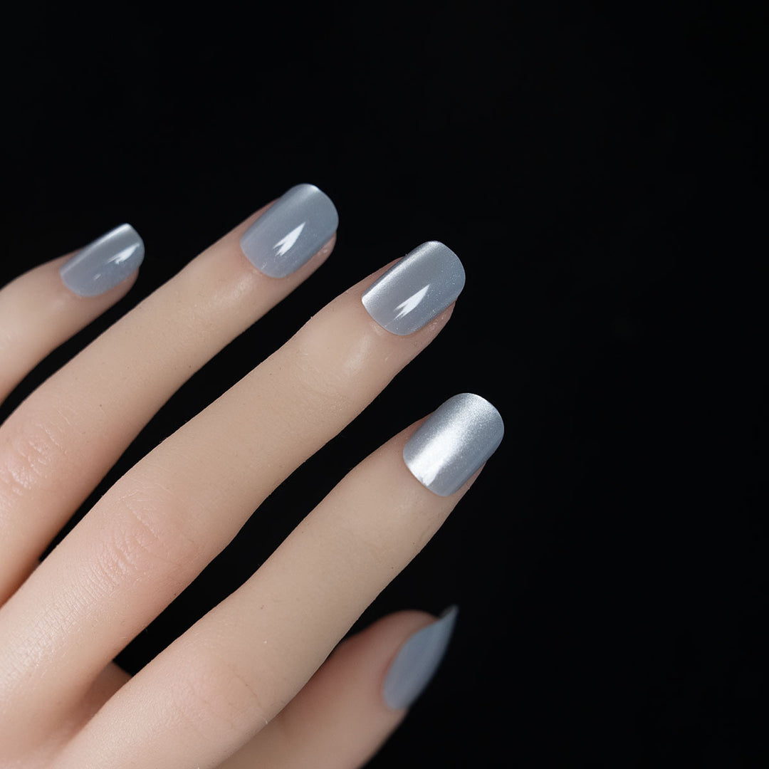 High-Shine Square Press-On Nails