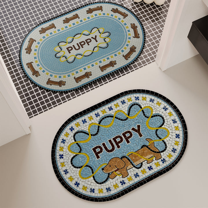 Decorative Dog-Themed Bath Mat Kalsten