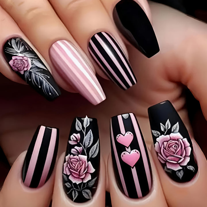 Romantic Floral Design Nail Art Kalsten