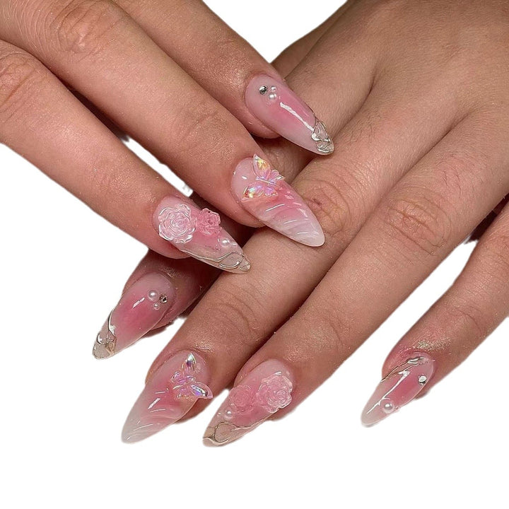 Artistic Floral Nail Extensions Kalsten