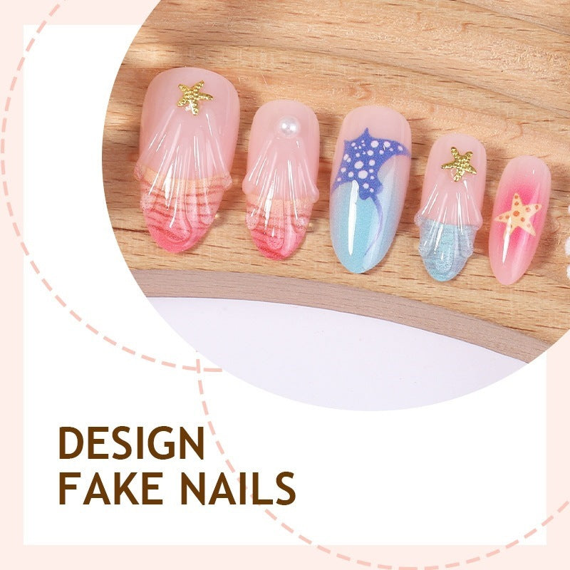 Artificial nail set with maritime motifs and high-quality design Kalsten