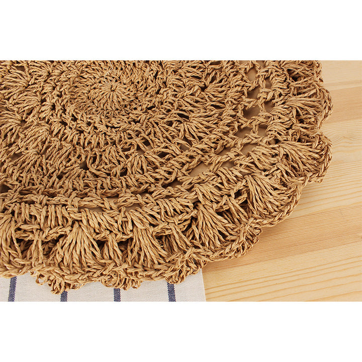 Handcrafted beach bag with artistic round design Kalsten