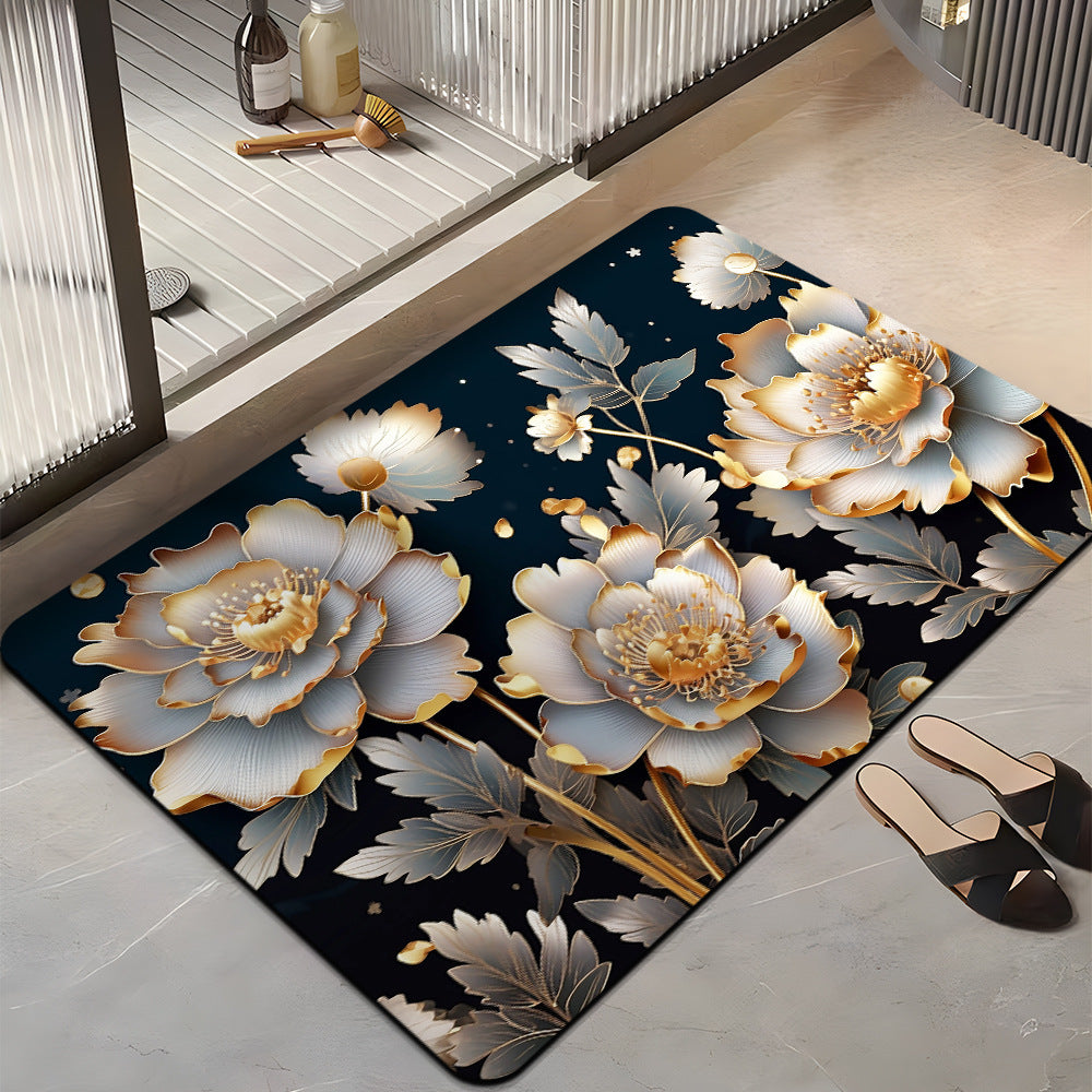 Floral Design Bath Mat Kalsten