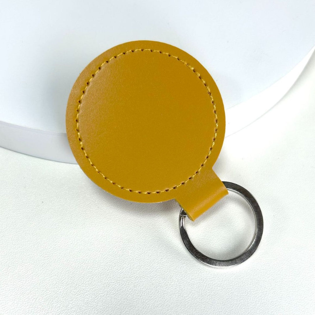 Premium Leather Round Keychain Kalsten
