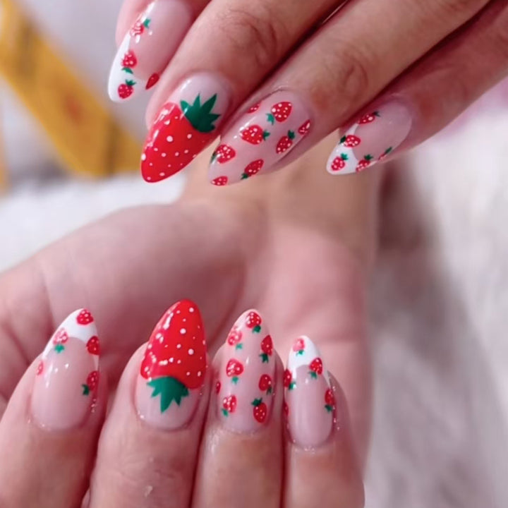 Artificial Nail Set with Colorful Flower Patterns Kalsten