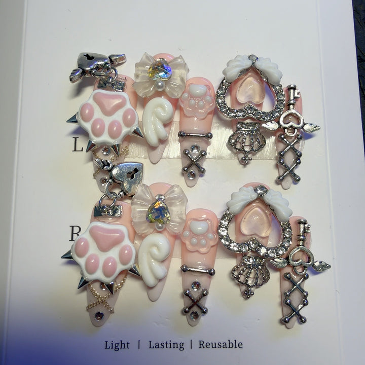 Whimsical Themed Decorative Press-On Nail Set