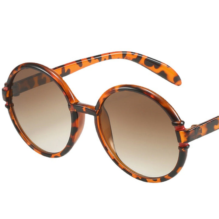 Women's round sunglasses in trendy leopard pattern with UV protection Kalsten