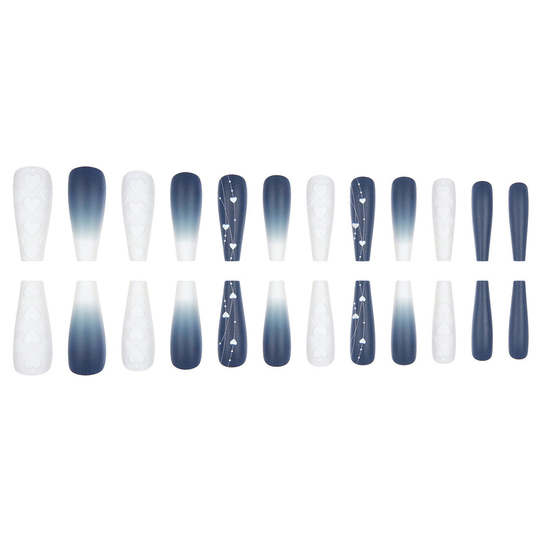 Elegant Heart-Designed Long Stiletto Press-On Nails Kalsten