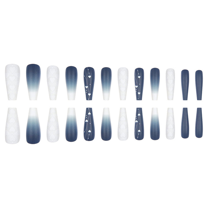 Elegant Heart-Designed Long Stiletto Press-On Nails Kalsten