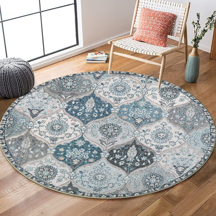 Vintage-Inspired Round Area Rug Kalsten 1791538299