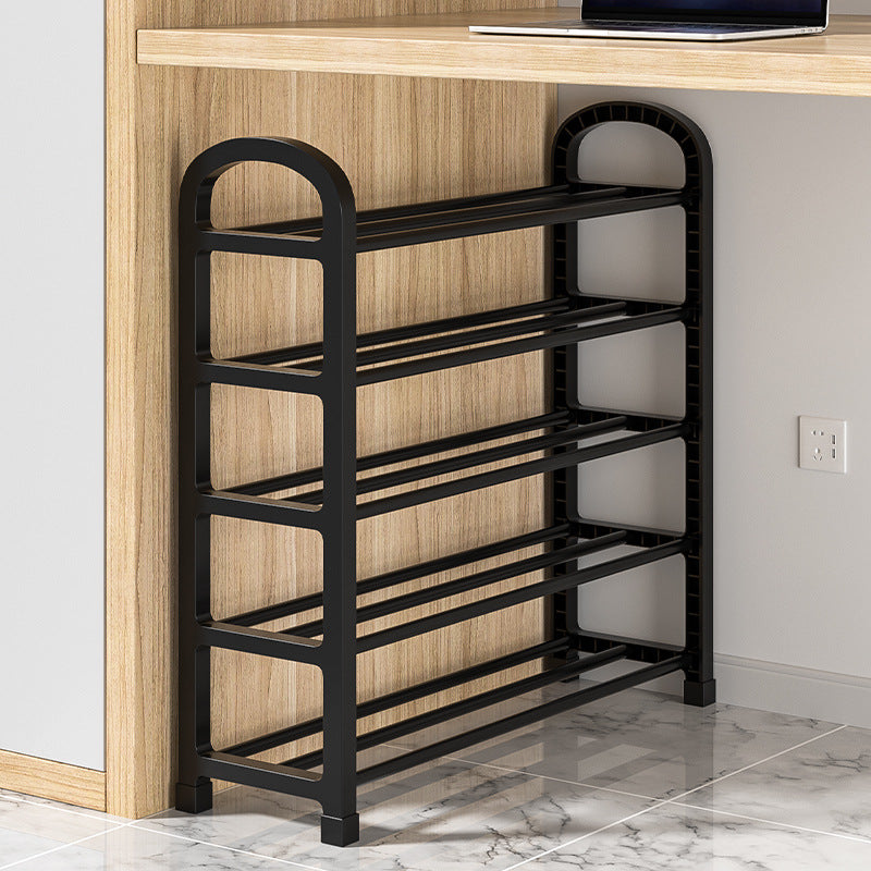 Multi-Tier Narrow Shoe Storage Rack With Arched Side Frame And Slim Footprint