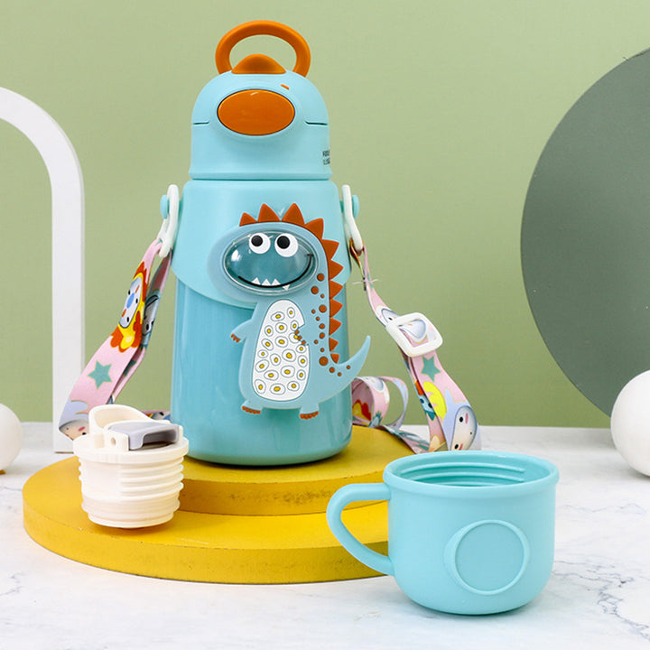 Women's water bottle with friendly animal design and carrying strap Kalsten