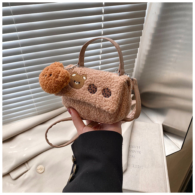 Plush Crossbody Bag with Cute Animal Design Kalsten