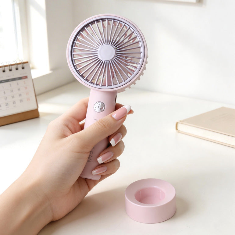 Unisex nan compact rechargeable handheld fan with USB charging function and removable stand Kalsten