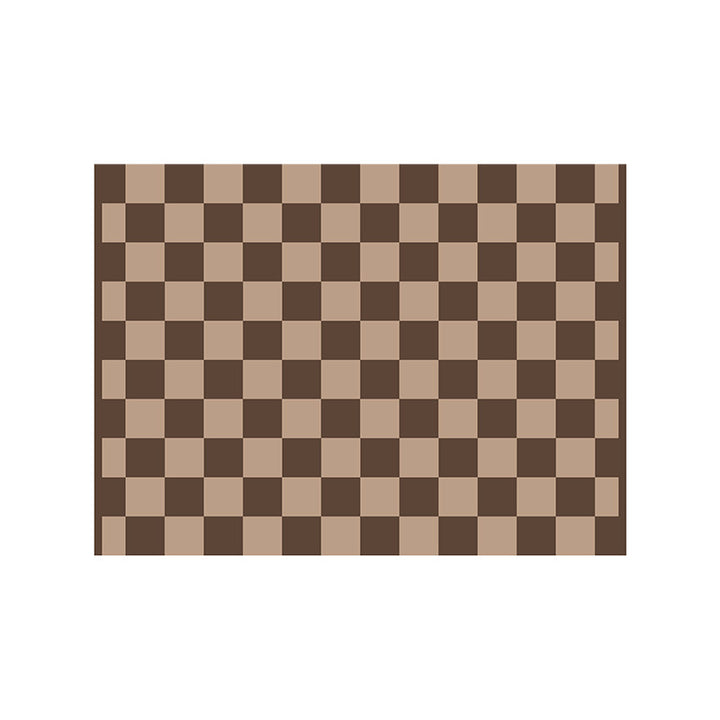 Flat-woven kitchen runner with non-slip underside and geometric diamond pattern