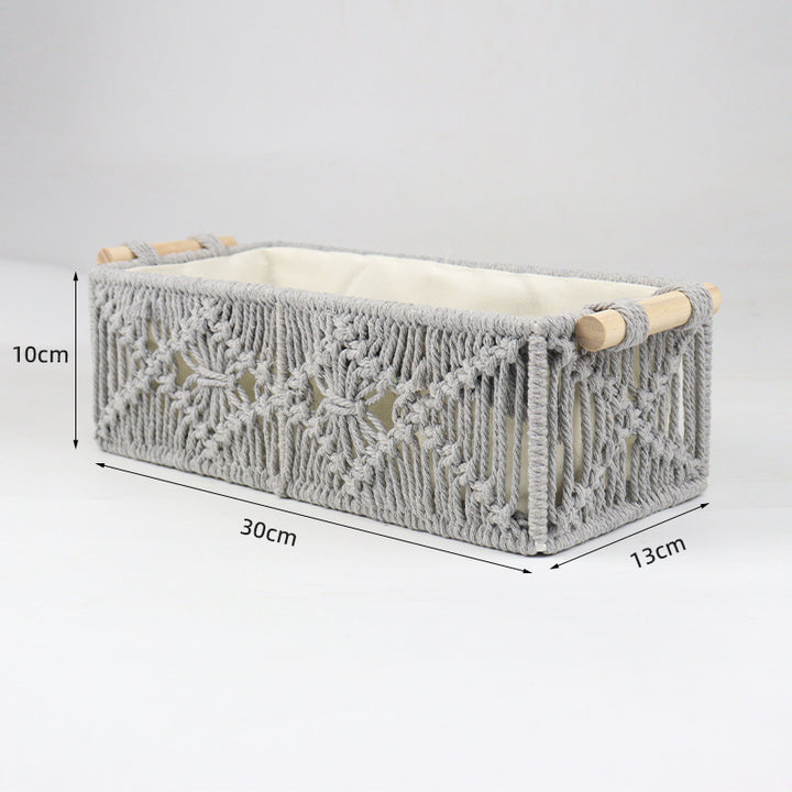 Storage basket with macrame pattern Kalsten