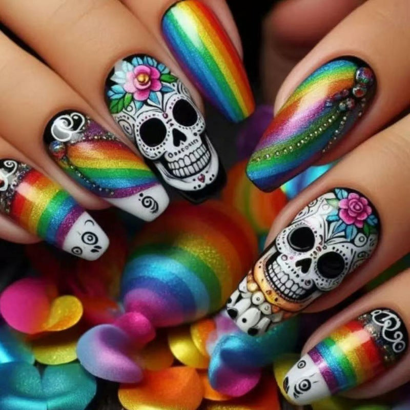 Creative artificial nails with skull design Kalsten