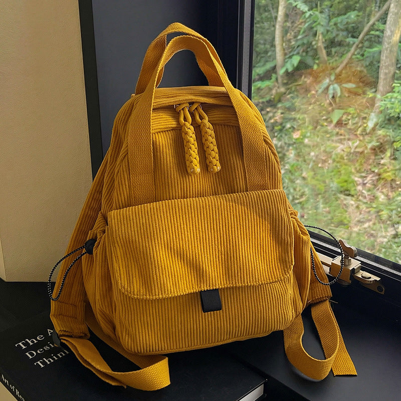 Cord-Backpack with Multiple Compartments and Reinforced Bottom Kalsten