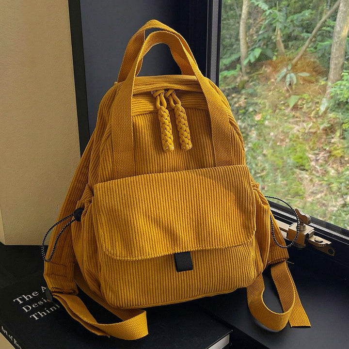 Cord-Backpack with Multiple Compartments and Reinforced Bottom Kalsten