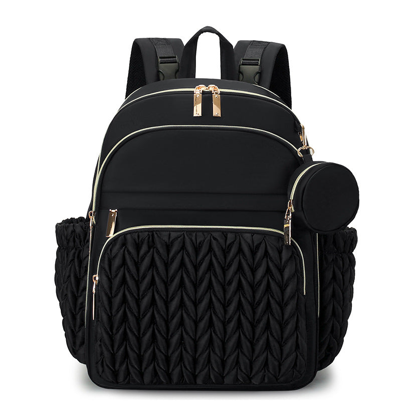 Chic Multi-Compartment Backpack with Stylish Braided Design Kalsten