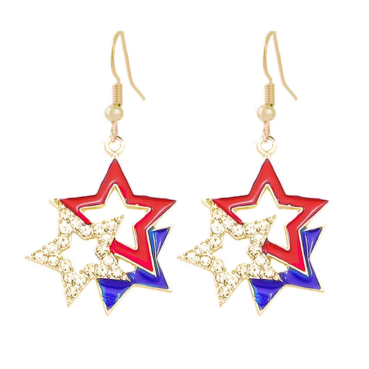 Women nan enamel horseshoe earrings with star motif and fishhook closure Kalsten