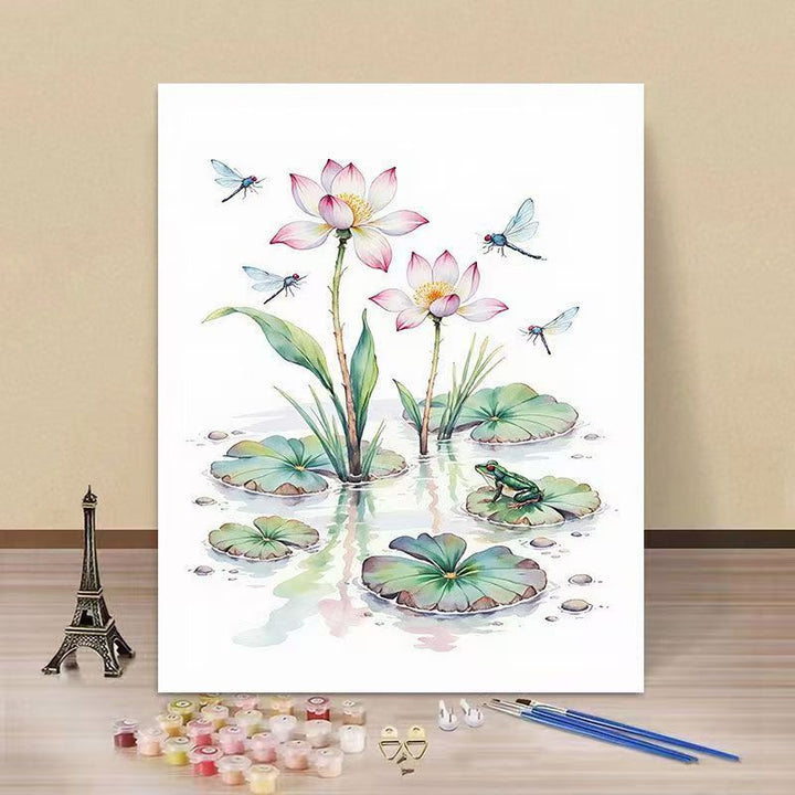 DIY Water Lily and Kingfisher Paint by Numbers Art Kit Kalsten