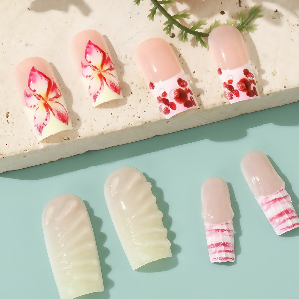 Artificial Nails Set with Elegant Floral Designs Kalsten