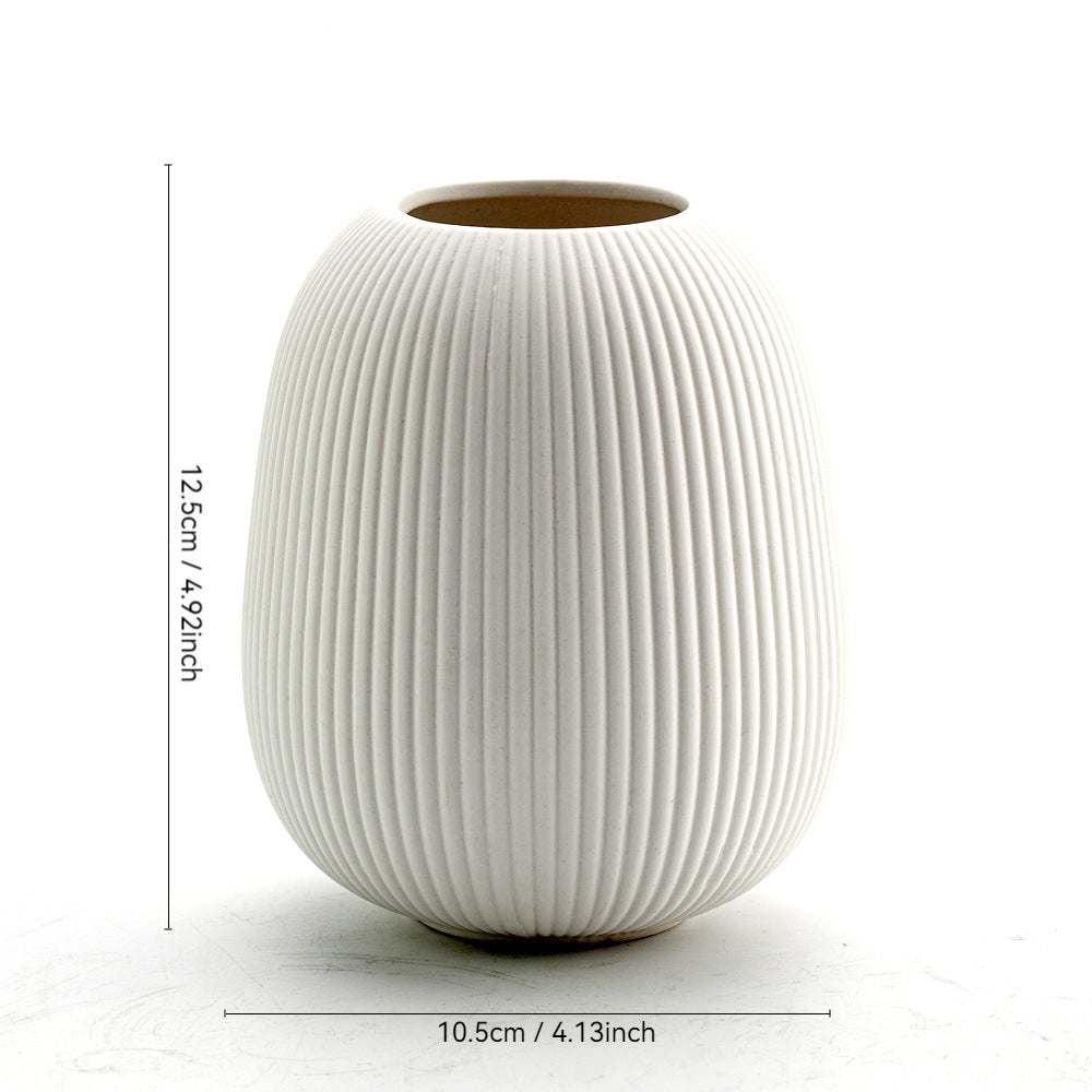 Textured Rippled Ceramic Vase