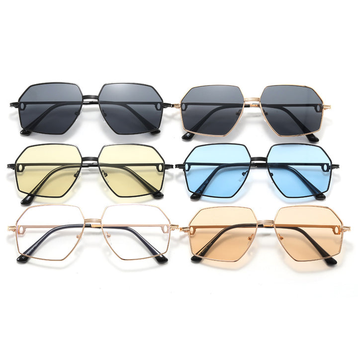 Ladies Stylish geometric sunglasses with elegant metal frame Kalsten