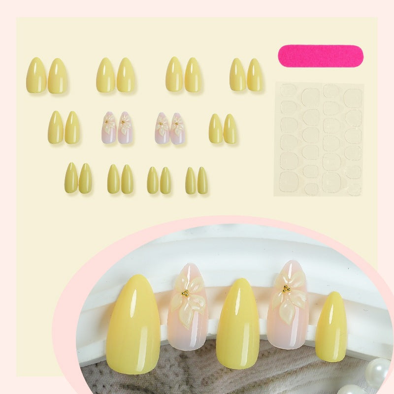 Artificial nail set with elegant flower-embellished accents Kalsten