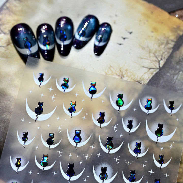 Cat-Themed Nail Art Stickers