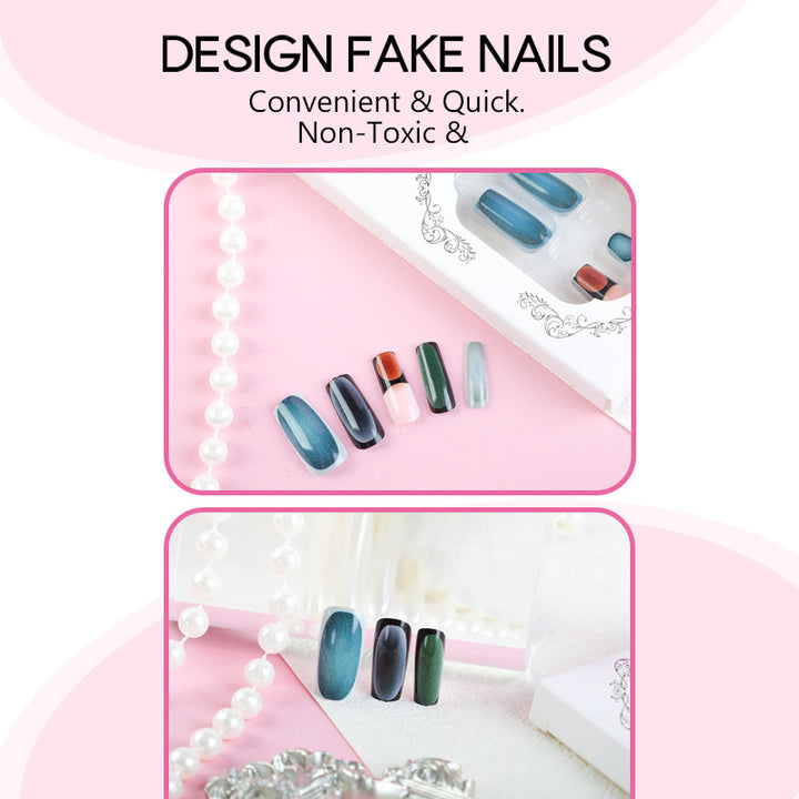 Acrylic nail set with stylish gradient color effects Kalsten