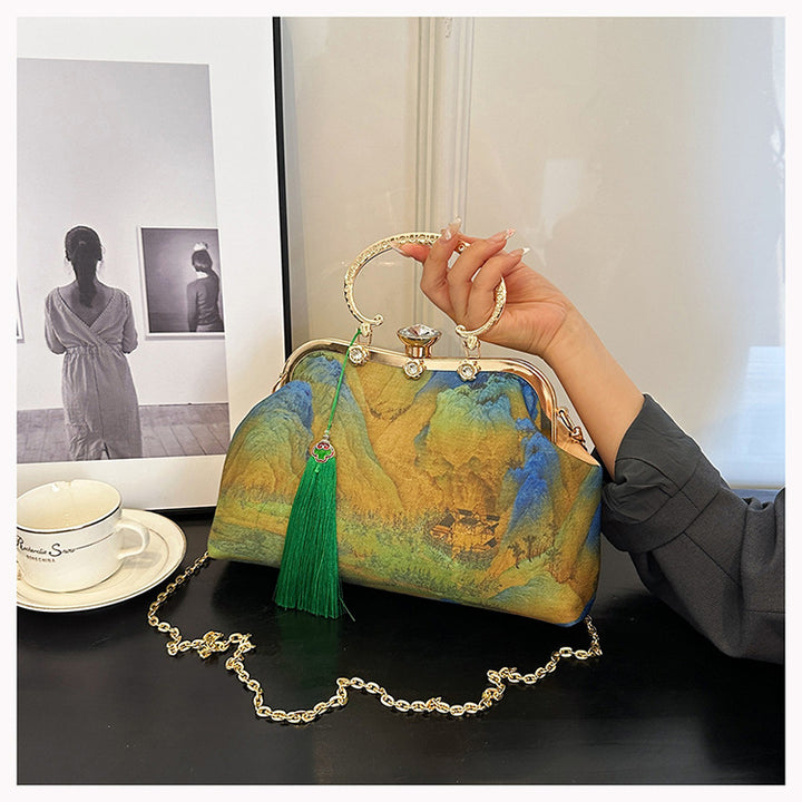 Vintage Art-Inspired Handbag